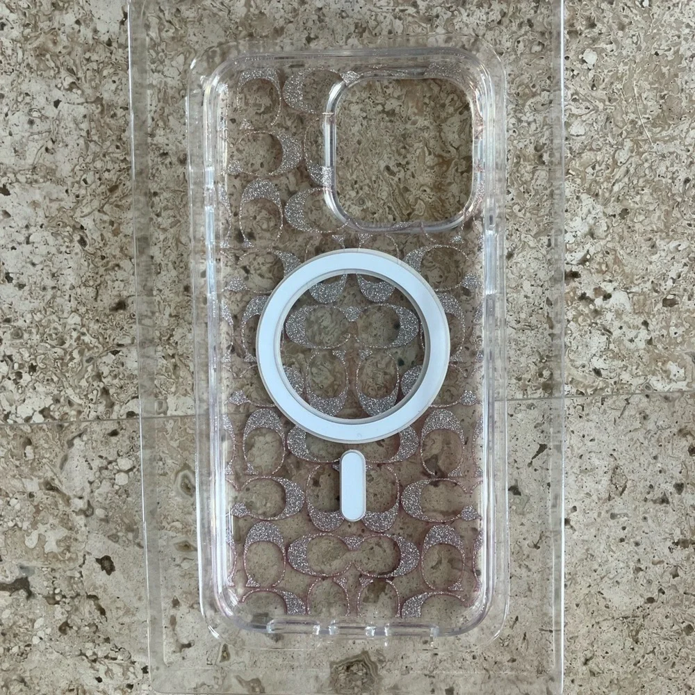 COACH iPhone 15 Pro Max Protective Case MagSafe Signature C Clear Phone Cover